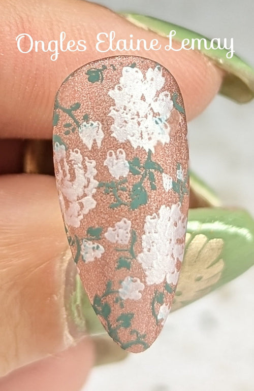 CJS-361 Full Nail Fab - Floral Mosaic - Ongles Elaine Lemay