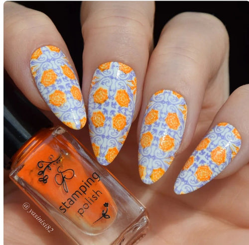 CJS-361 Full Nail Fab - Floral Mosaic - Ongles Elaine Lemay