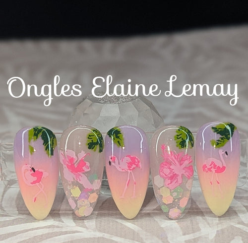 CJS-57 Fabulous Flamingo - Ongles Elaine Lemay