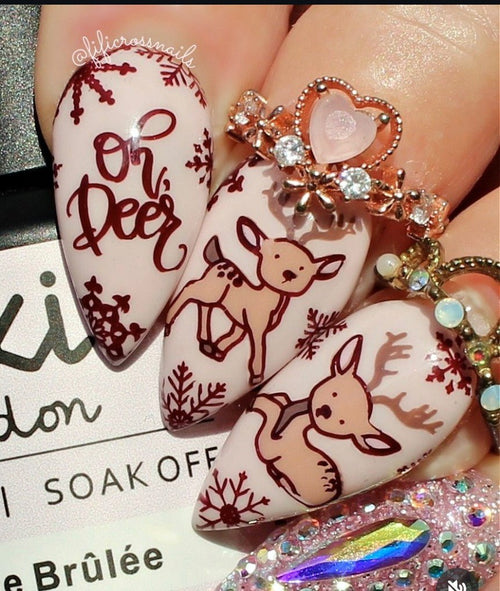 CJS-C-19 Merry Christmas my deer - Ongles Elaine Lemay