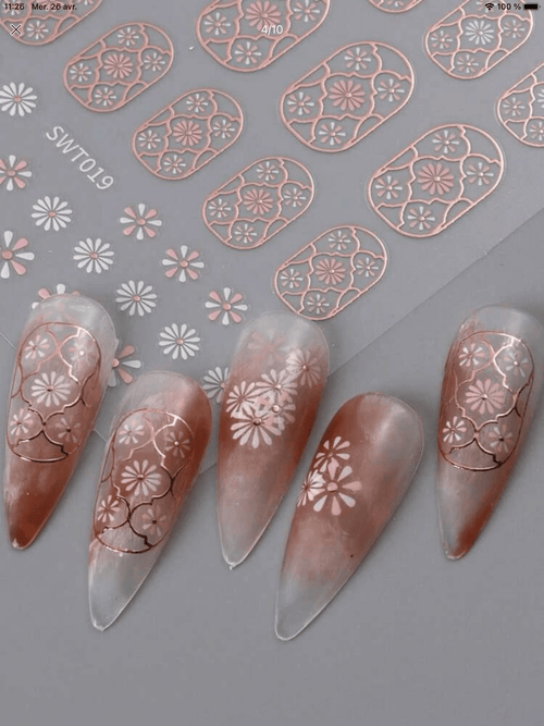 Collant baroque Rose Gold - Ongles Elaine Lemay