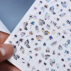Collant feuillage argent - Ongles Elaine Lemay