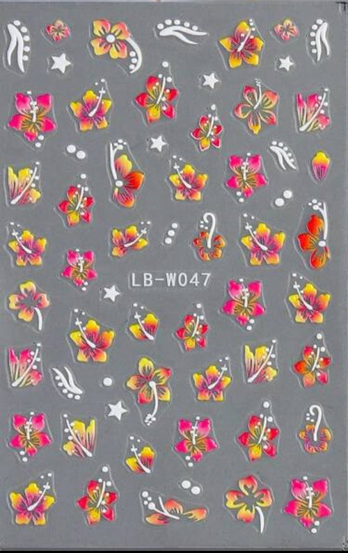 Collant Hibiscus multicolore - Ongles Elaine Lemay