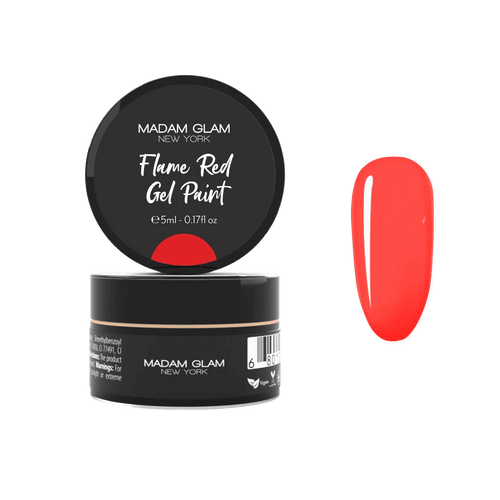Flame Red Gel paint - Ongles Elaine Lemay