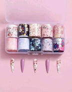 Foil fleurs de printemps - Ongles Elaine Lemay