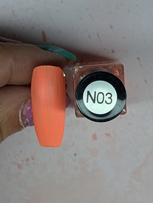 #N03 Electric Creamsicle neon vernis Ă  stamping - Ongles Elaine Lemay