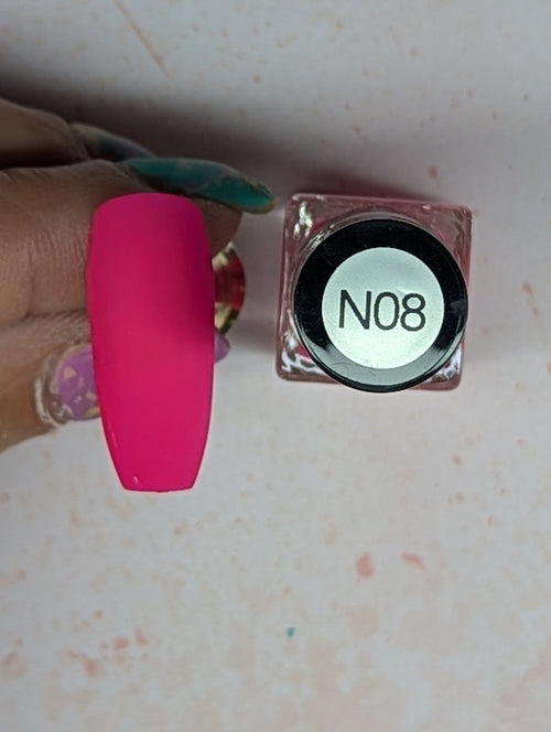 #N08 Flashy Flamingo neon vernis Ă  Stamping - Ongles Elaine Lemay