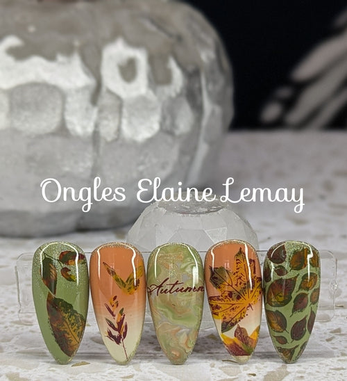 CJS-318 Graceful leaves - Ongles Elaine Lemay