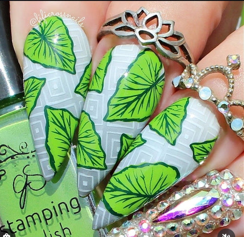 CJS-357 Lush Leaves - Ongles Elaine Lemay