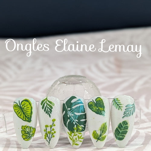 CJS-357 Lush Leaves - Ongles Elaine Lemay