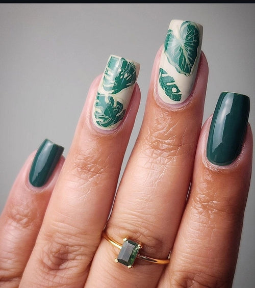 CJS-357 Lush Leaves - Ongles Elaine Lemay