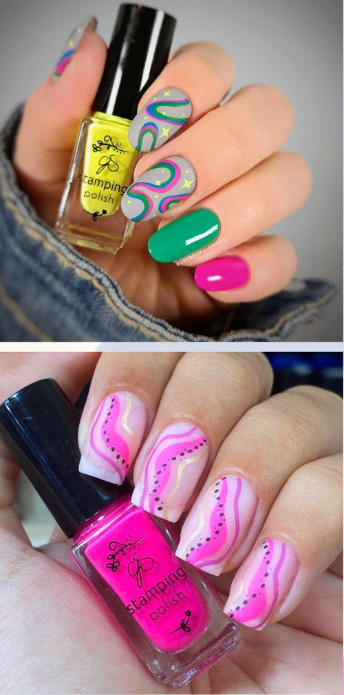 CJS-LC-82 Funky Swirls - Ongles Elaine Lemay