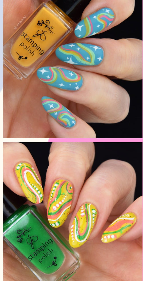 CJS-LC-82 Funky Swirls - Ongles Elaine Lemay