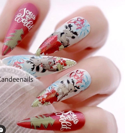 CJS-C-19 Merry Christmas my deer - Ongles Elaine Lemay