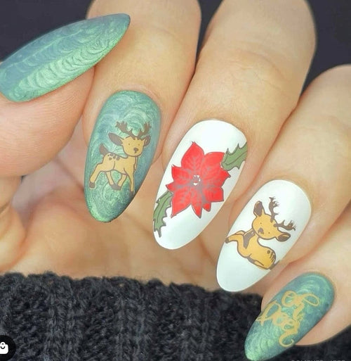CJS-C-19 Merry Christmas my deer - Ongles Elaine Lemay