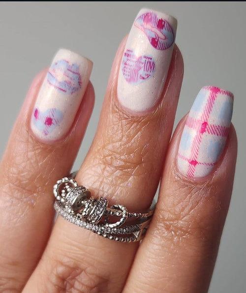 CJS-V-34 Patterned Valentines - Ongles Elaine Lemay