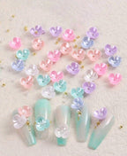 Fleurs coquilles multicolore - Ongles Elaine Lemay