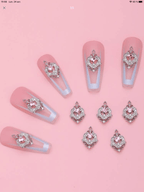 CĆurs strass clear/rose (paquet de 10) - Ongles Elaine Lemay