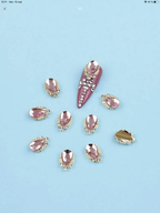 Bijoux strass rose (paquet de 10) - Ongles Elaine Lemay