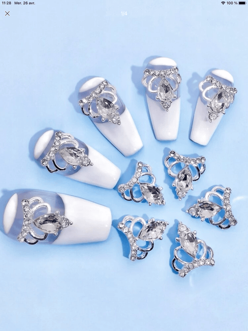 Couronne argent (paquet de 10) - Ongles Elaine Lemay