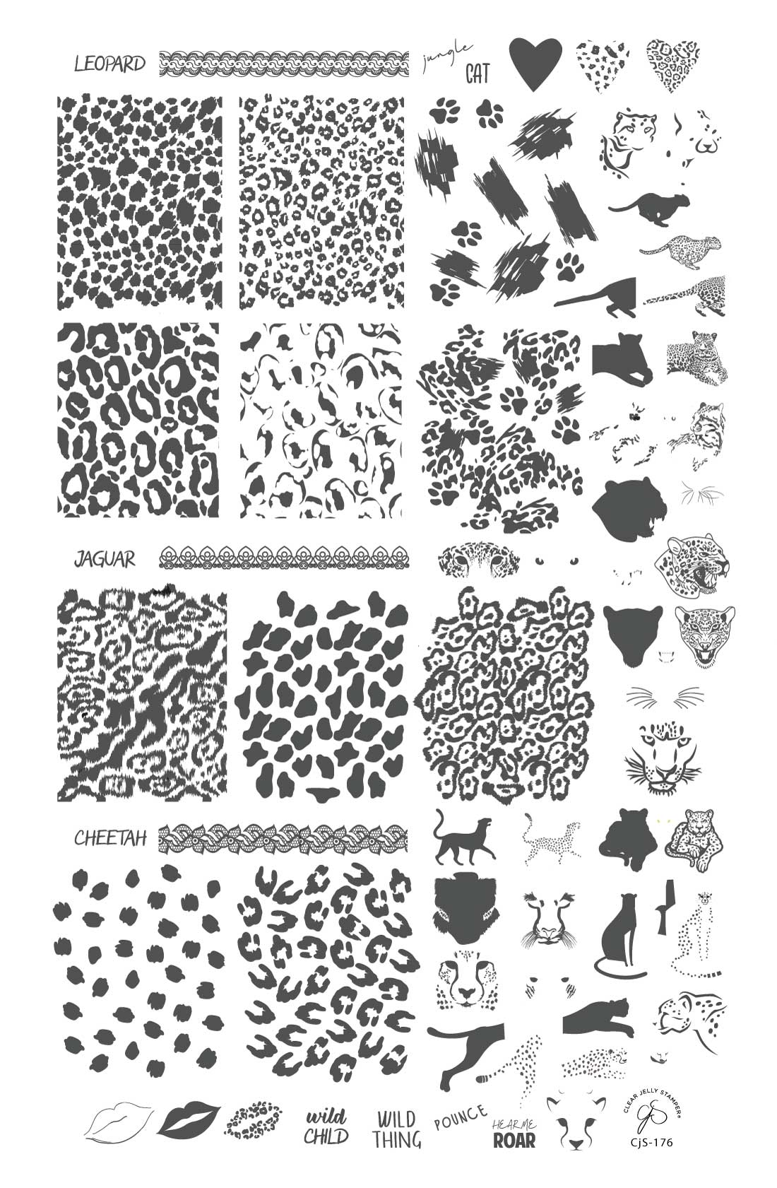 CJS-176 Wild kingdom Cheetah - Ongles Elaine Lemay