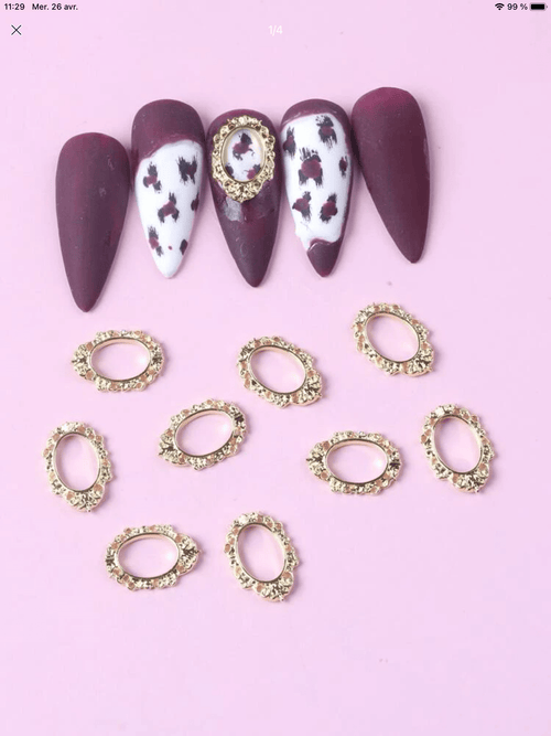 Encadrés or (paquet de 10) - Ongles Elaine Lemay