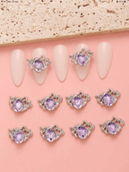 Bijoux argent et lilas (paquet de 10) - Ongles Elaine Lemay