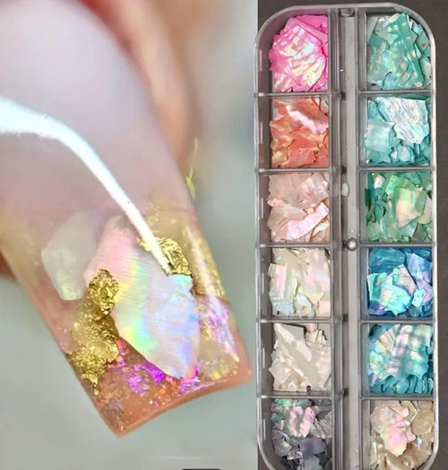 Kit 12 couleurs abalones / coquillages - Ongles Elaine Lemay