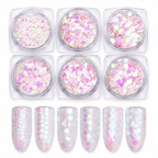 Kit 6 motifs formes géométriques holo Rose - Ongles Elaine Lemay