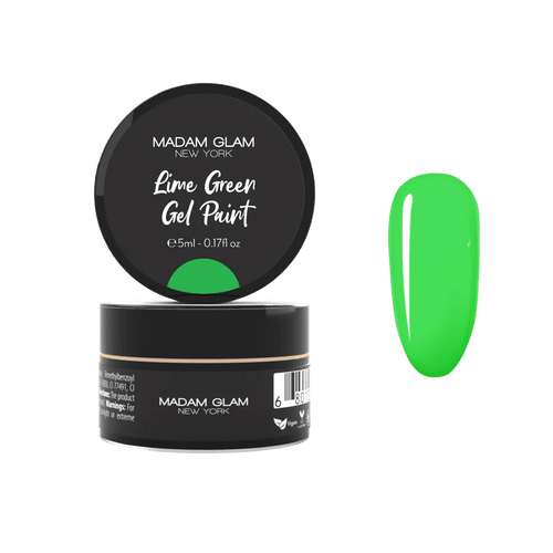 Lime Green Gel paint - Ongles Elaine Lemay