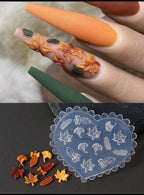 Moule 3d feuilles d'automne - Ongles Elaine Lemay