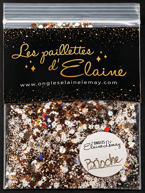 Paillettes Brioche - Ongles Elaine Lemay