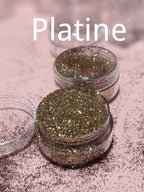 Paillettes Platine - Ongles Elaine Lemay