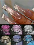 Paillettes reflective - Ongles Elaine Lemay