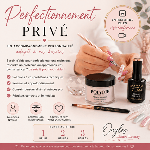 Perfectionnement à l'heure en privé - Ongles Elaine Lemay