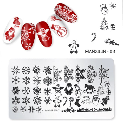 Plaque de stamping manzilin 03 - Ongles Elaine Lemay
