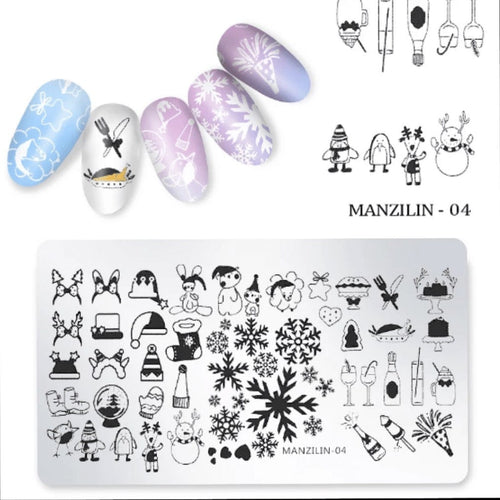 Plaque de stamping manzilin 04 - Ongles Elaine Lemay