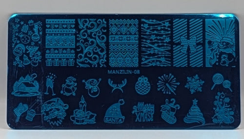 Plaque de stamping manzilin 08 - Ongles Elaine Lemay
