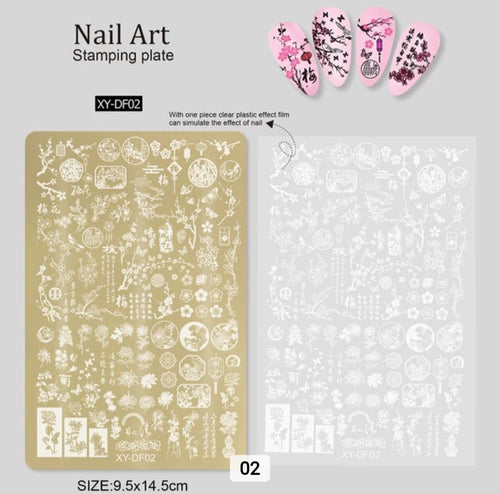 Plaque de stamping XY-DF02 - Ongles Elaine Lemay