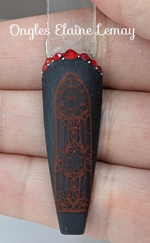 Plaque de stamping XY-DS08 - Ongles Elaine Lemay