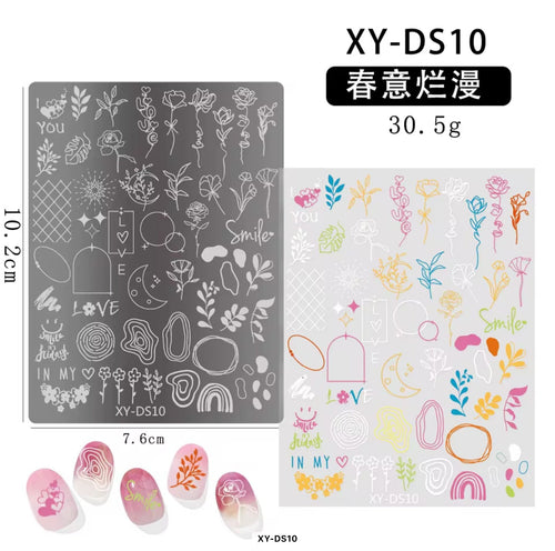 Plaque de stamping XY-DS10 - Ongles Elaine Lemay