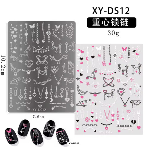 Plaque de stamping XY-DS12 - Ongles Elaine Lemay