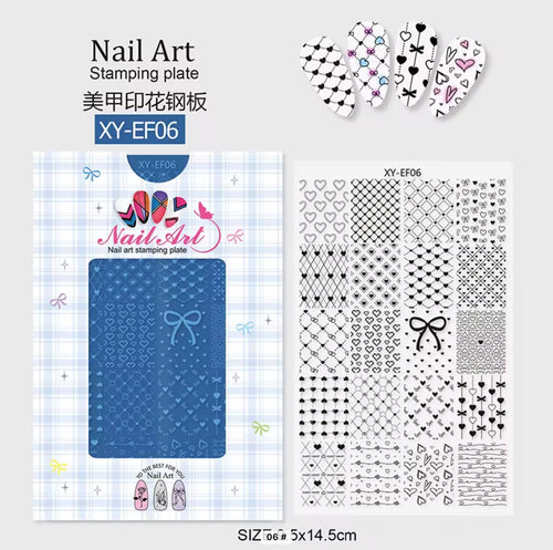 Plaque de stamping XY-EF06 - Ongles Elaine Lemay