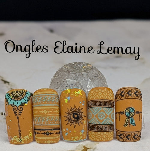 Plaque de stamping XY-EF07 - Ongles Elaine Lemay