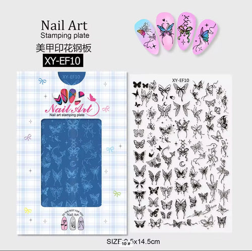 Plaque de stamping XY-EF10 - Ongles Elaine Lemay