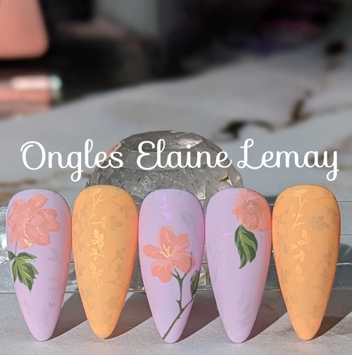 Plaque de stamping XY-NAIL01 - Ongles Elaine Lemay