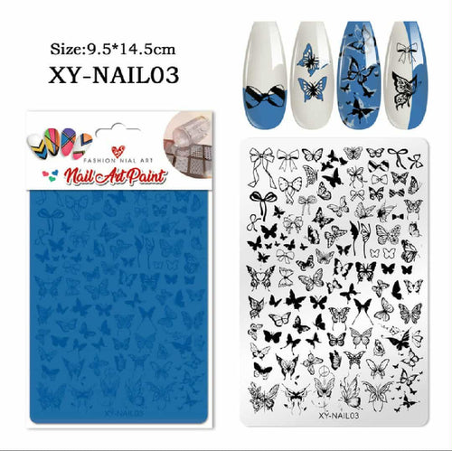 Plaque de stamping XY-NAIL03 - Ongles Elaine Lemay