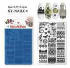 Plaque de stamping XY-NAIL04 - Ongles Elaine Lemay