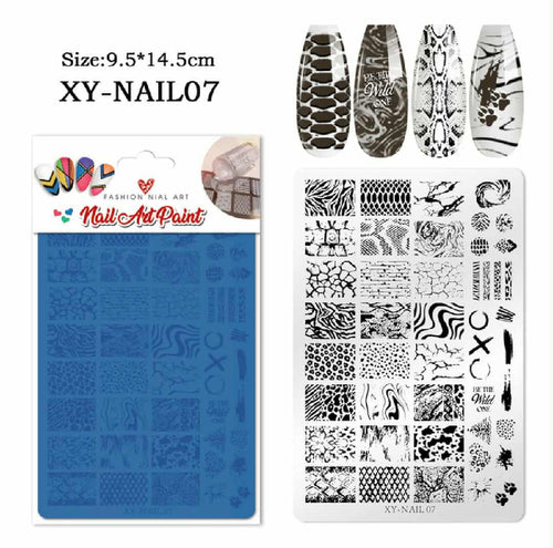 Plaque de stamping XY-NAIL07 - Ongles Elaine Lemay