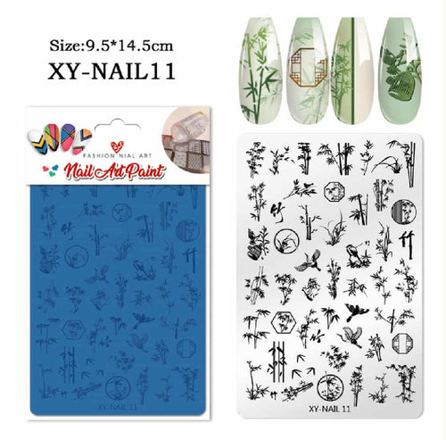 Plaque de stamping XY-NAIL11 - Ongles Elaine Lemay